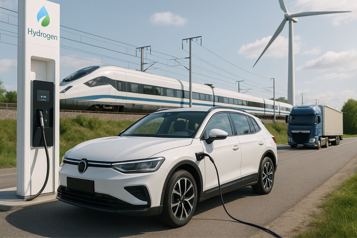 Illustration de la décarbonation des transports en France et des déplacements professionnels bas-carbone