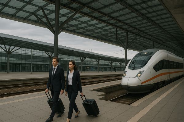 Illustration du nouveau projet de transport européen et des déplacements professionnels bas-carbone