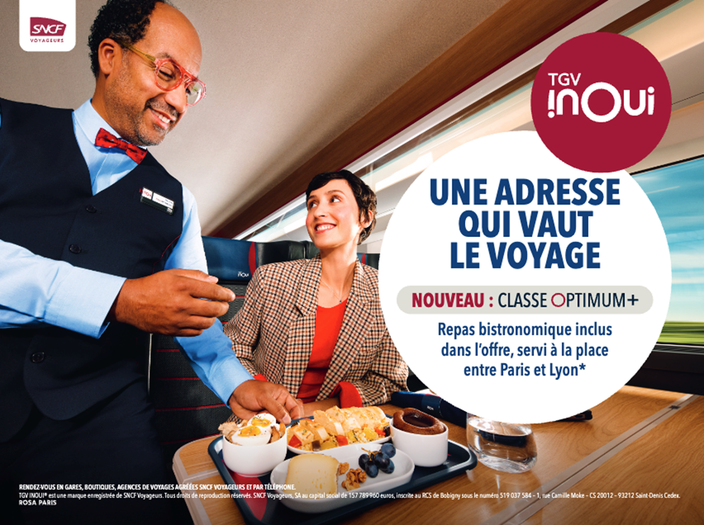 Repas bistronomique inclus, servi à la place entre Paris et Lyon